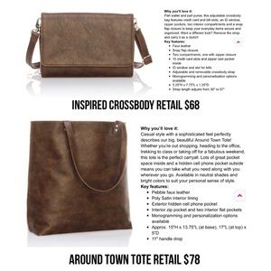 Thirty One Around Town Tote & Inspired Crossbody